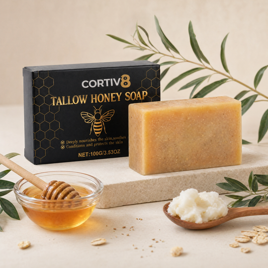 Cortiv8 Grass-Fed Tallow Honey Soap Bar